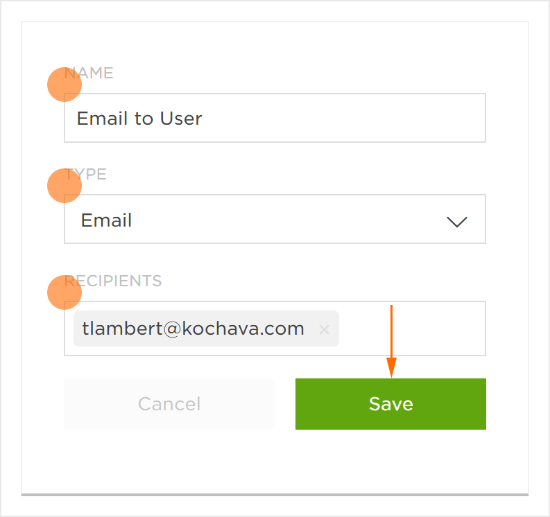 Action Email Settings