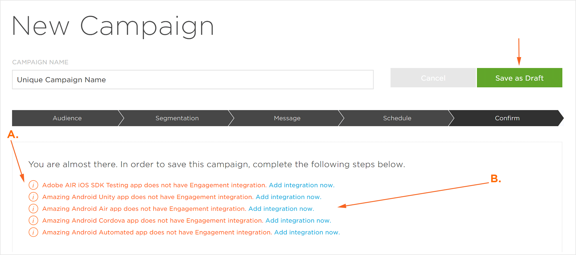 New Push Campaign Errors