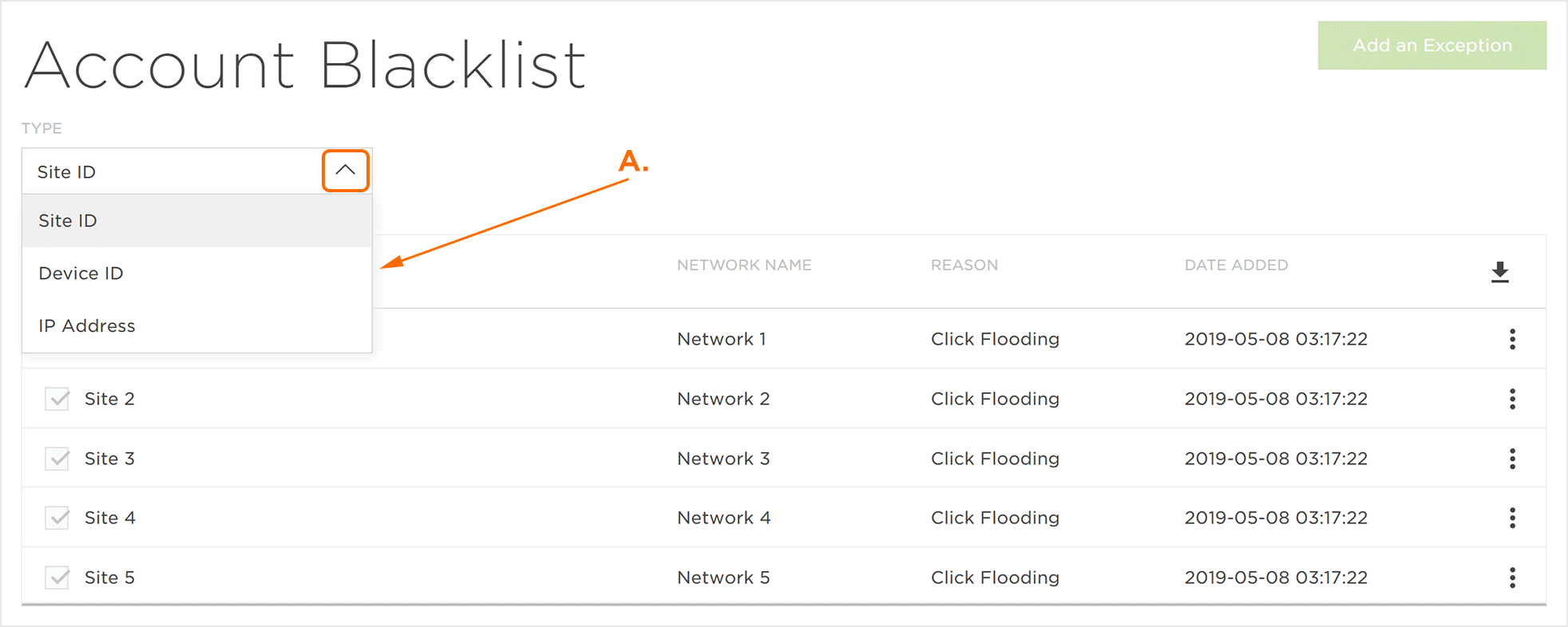 Manage Account Blacklist FreeAppAnalytics Support