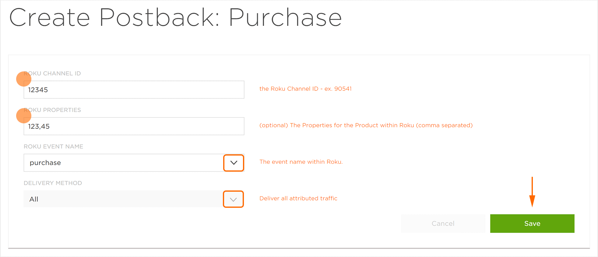 Post Install Postback Settings