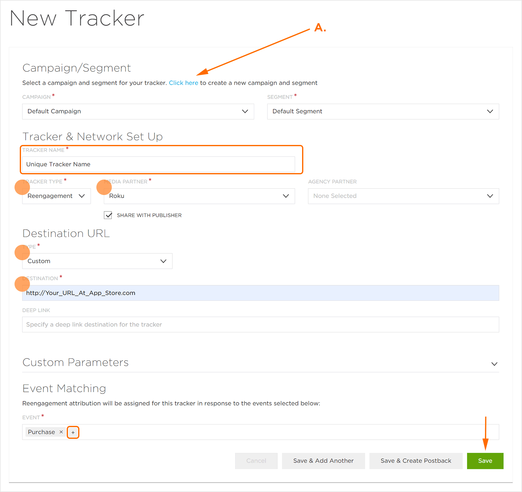 Reengagement Tracker Settings