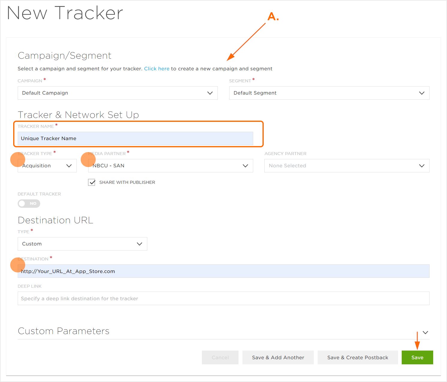 Tracker Settings