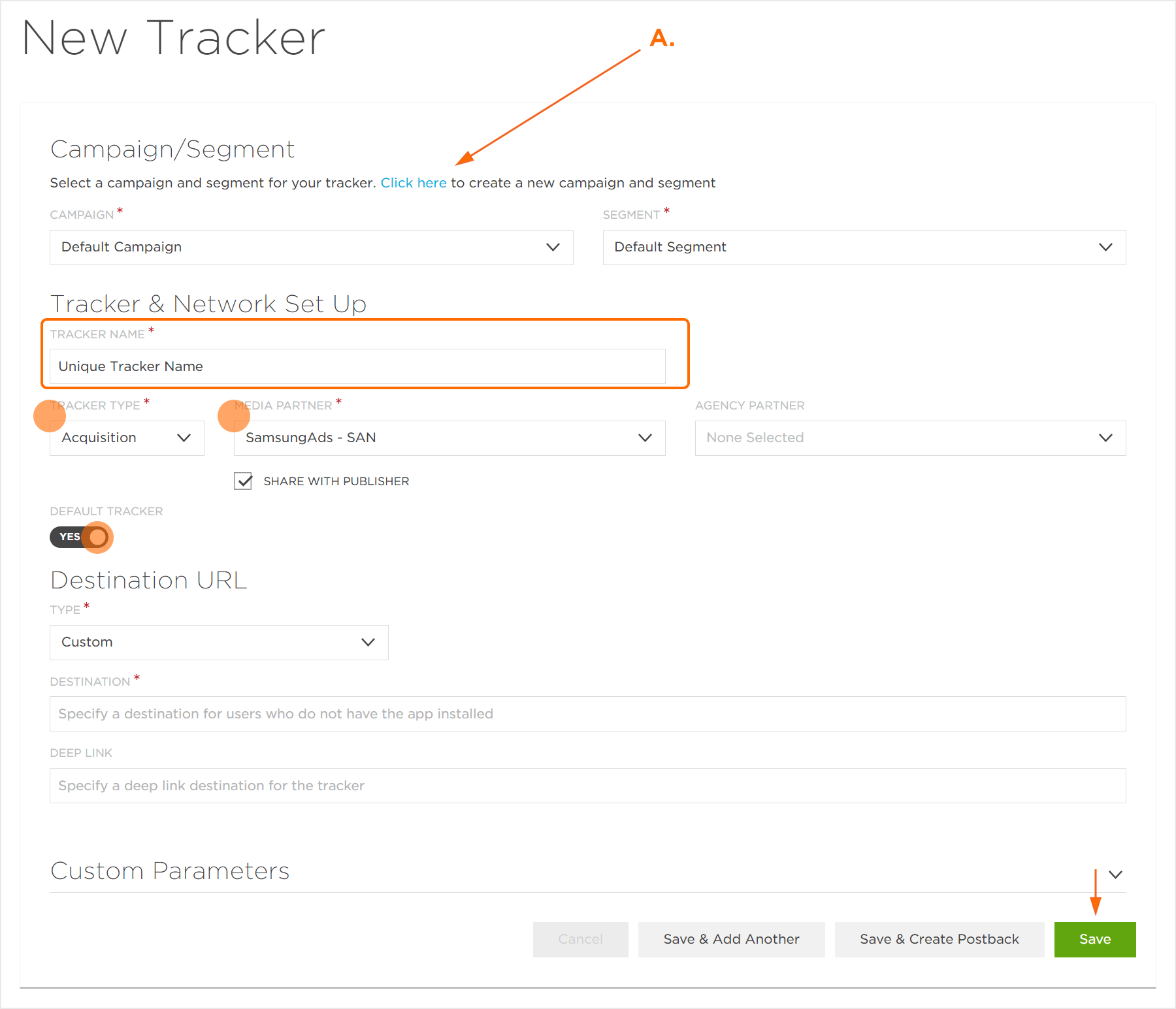 Tracker Settings