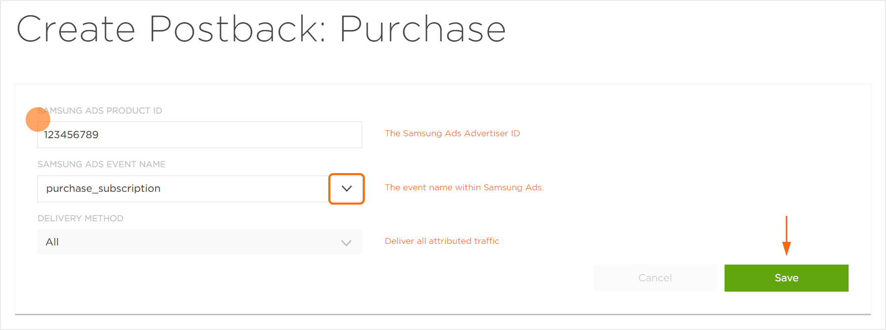Reengagement Postback Settings