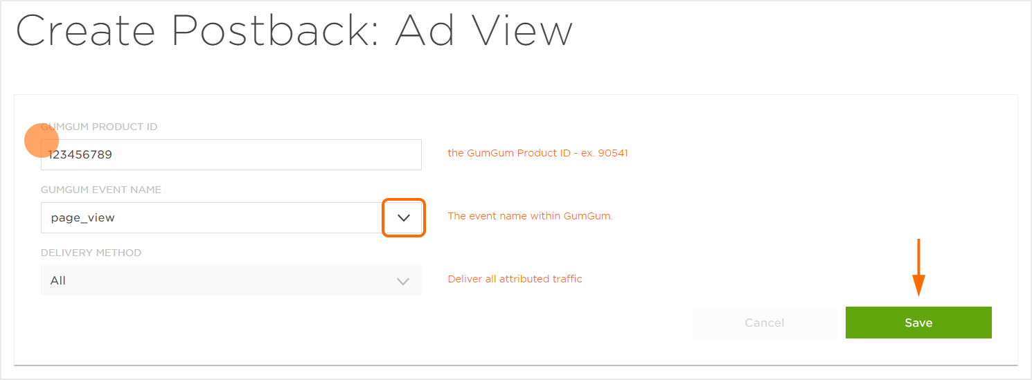 Reengagement Postback Settings